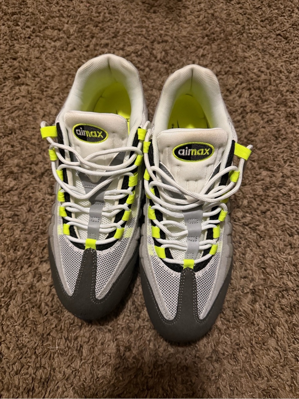 Nike Air Max White, Gray & Neon Yellow Men's Sneakers